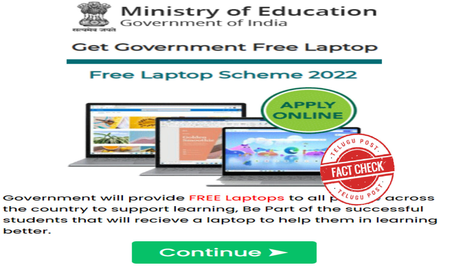 Beware, Government is NOT giving away free laptops government is