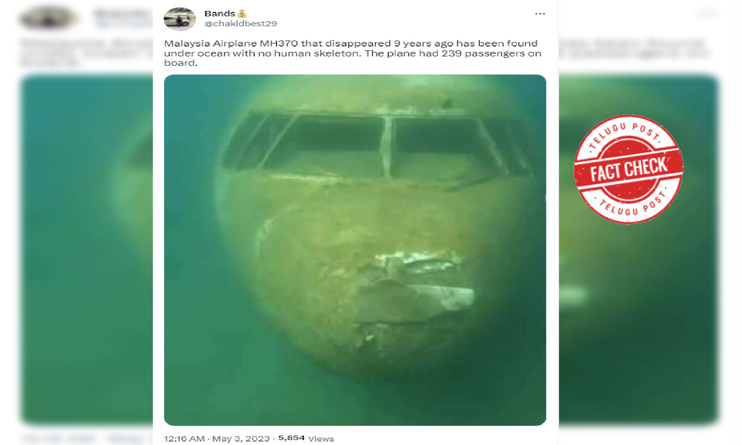 Fact Check: Viral Image Of A Submerged Plane Is Not Malaysian Airlines ...