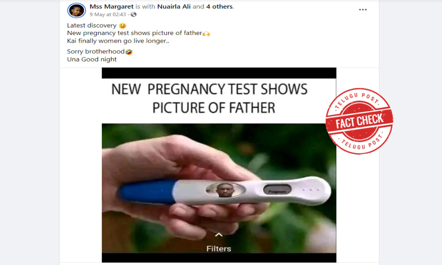 Fact Check Claim about dual efficiency of athome pregnancy test kits